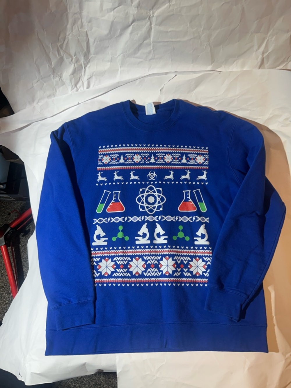 Blue Science Pattern Crewneck Sweatshirt